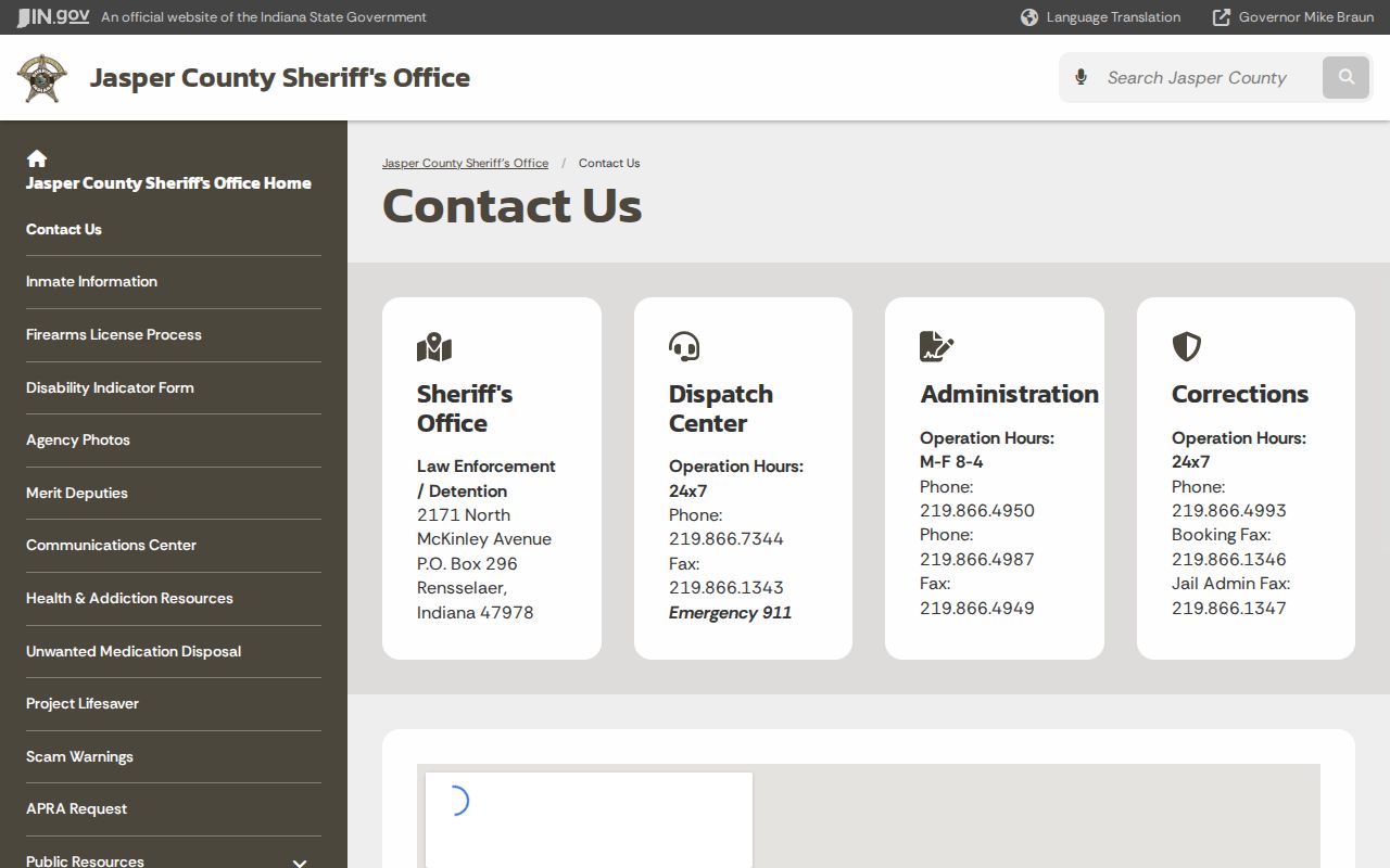 Jasper County Sheriff warrant guidance and dispatch contacts
